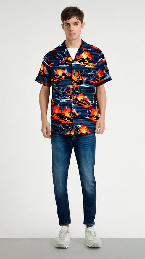 Kilauea Big Island Volcano Men's Hawaiian Shirt